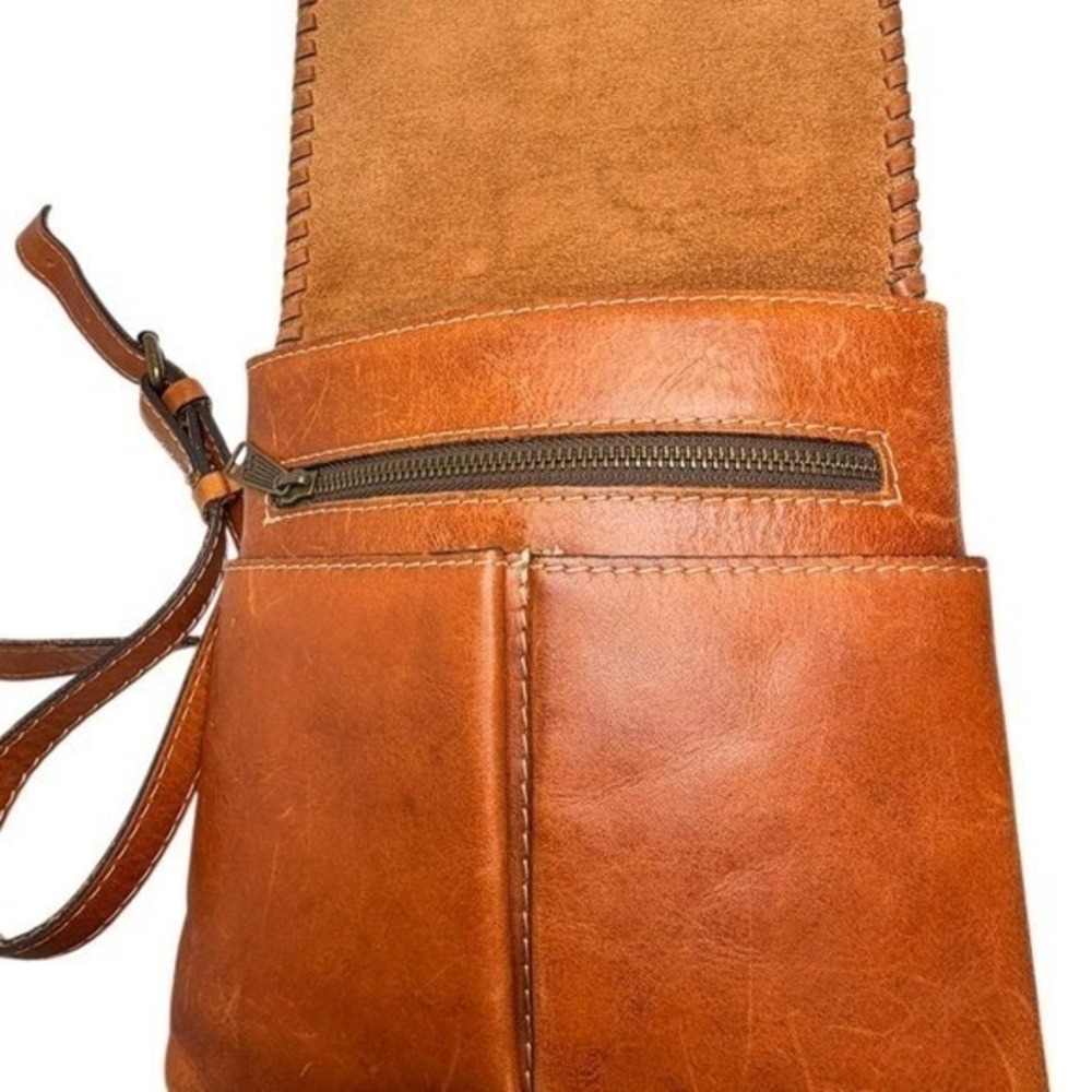 Patricia Nash Granada Tooled Leather Crossbody Bag Tan Floral Western Boho - Picture 4 of 16